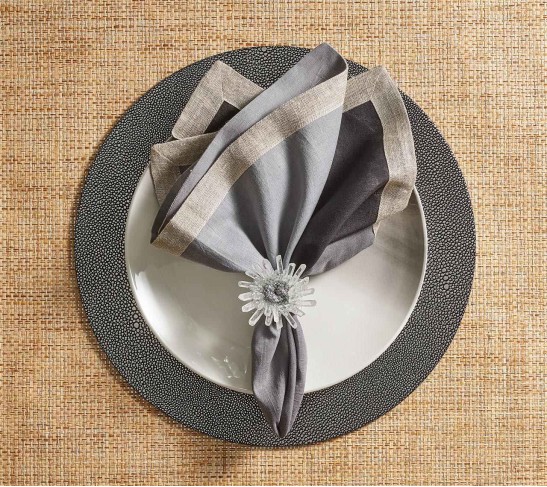 Pebble Placemat in Gunmetal, Set of 4