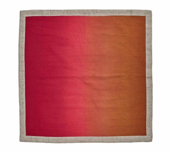 Dip Dye Napkin in Cranberry & Orange, Set of 4