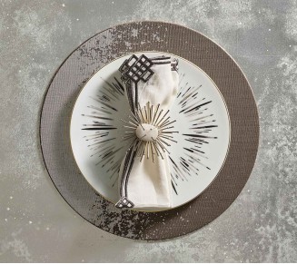 Metafoil Placemat in Taupe & Sliver, Set of 4