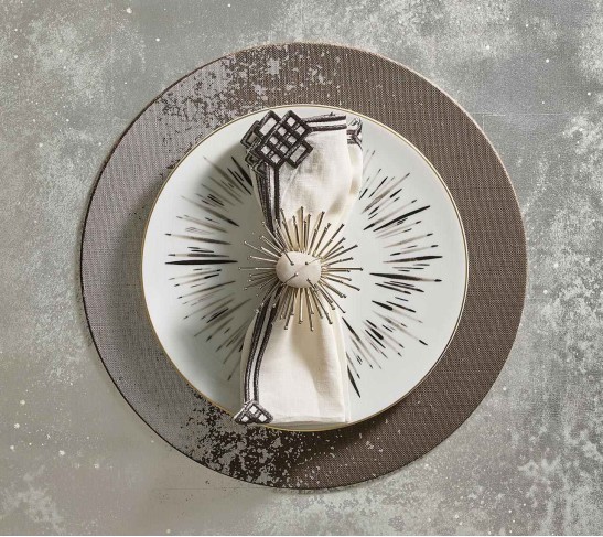 Metafoil Placemat in Taupe & Sliver, Set of 4