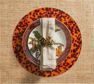 Jardin Napkin in Natural, Gold & Silver, Set of 4