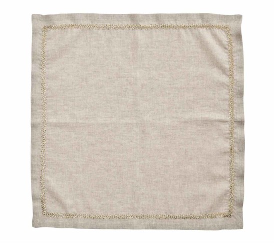 Jardin Napkin in Natural, Gold & Silver, Set of 4