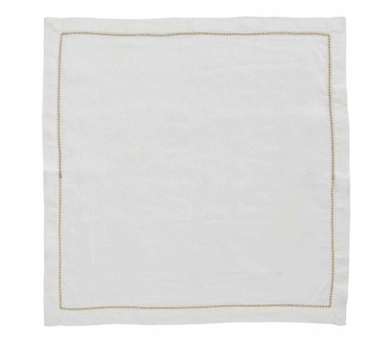 Star Napkin in White & Gold, Set of 4