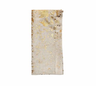 Metafoil Napkin in White & Gold , Set of 4