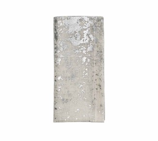Metafoil Napkin in White & Silver, Set of 4