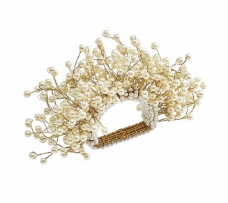 Spray Napkin Ring in Pearl, Set of 4