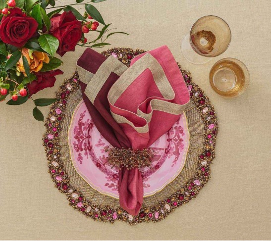 Spray Napkin Ring in Multi, Set of 4