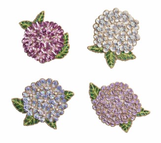 Hydrangea Drink Coasters in Multi, Set of 4 in a Gift Bag
