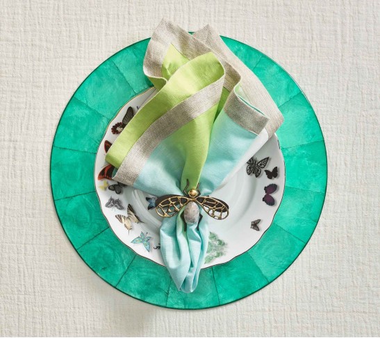 Dip Dye Napkin in Blue & Green, Set of 4