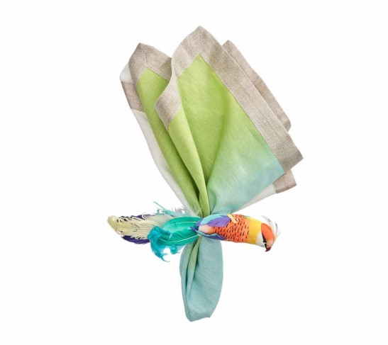 Dip Dye Napkin in Blue & Green, Set of 4