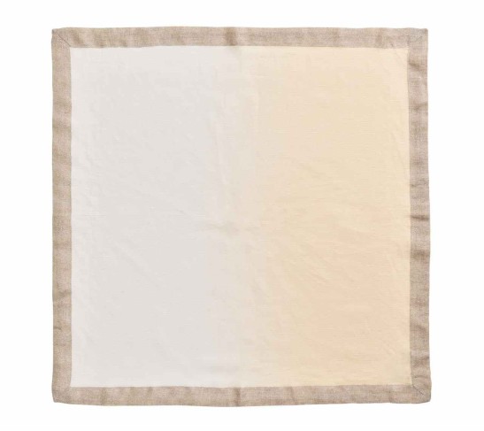 Dip Dye Napkin in White & Beige, Set of 4