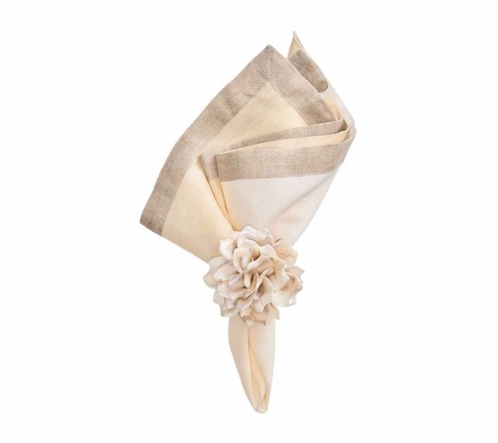 Dip Dye Napkin in White & Beige, Set of 4