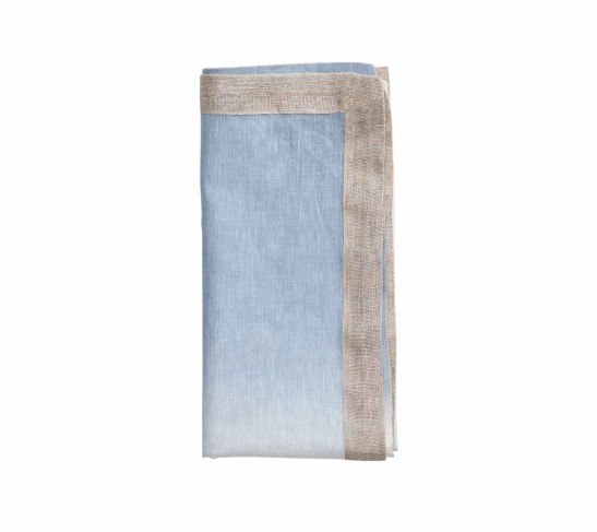 Dip Dye Napkin in White & Periwinkle, Set of 4
