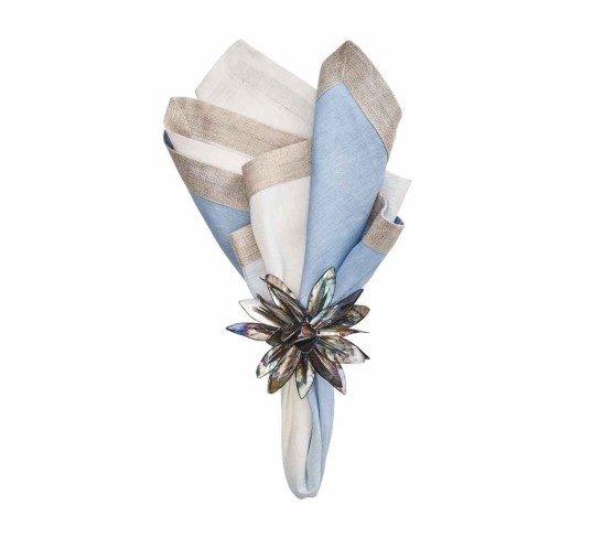 Dip Dye Napkin in White & Periwinkle, Set of 4
