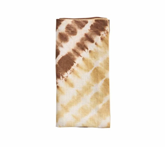 Duo Dye Napkin in Natural & Brown, Set of 4