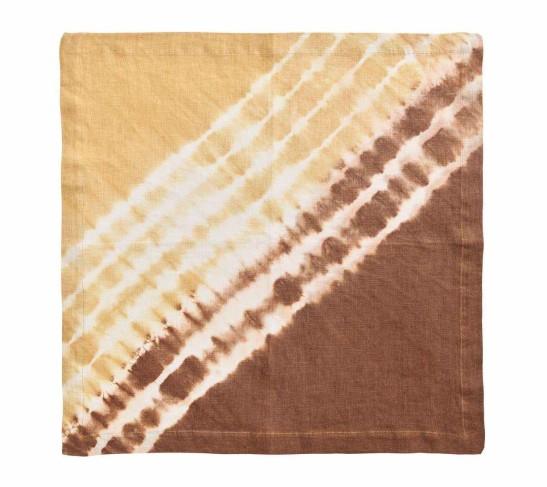 Duo Dye Napkin in Natural & Brown, Set of 4