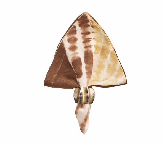 Duo Dye Napkin in Natural & Brown, Set of 4