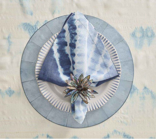 Duo Dye Napkin in Navy & Periwinkle, Set of 4