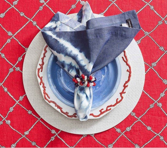Duo Dye Napkin in Navy & Periwinkle, Set of 4
