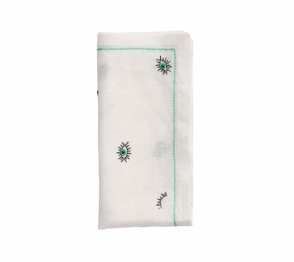 Bohemia Napkin in White & Seafoam, Set of 4