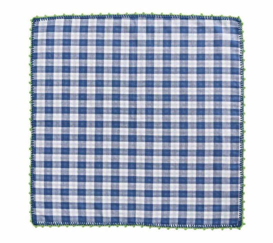 Check Napkin in White, Blue, & Green, Set of 4