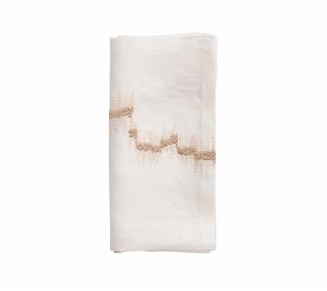 Brushstroke Napkin in White & Natural, Set of 4