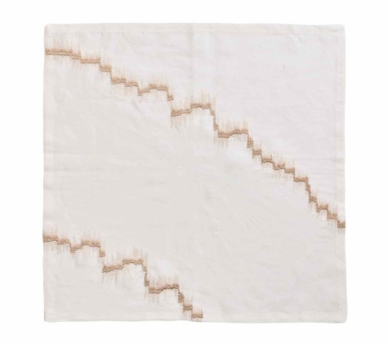 Brushstroke Napkin in White & Natural, Set of 4