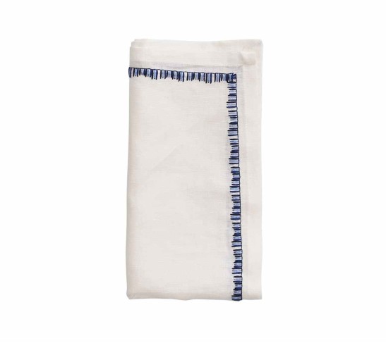 Filament Napkin in White & Navy, Set of 4
