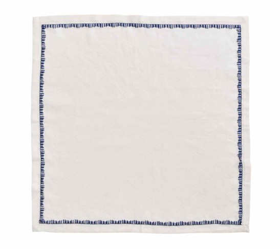 Filament Napkin in White & Navy, Set of 4