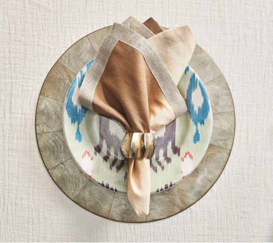 Desert Napkin Ring in Gold & Silver, Set of 4