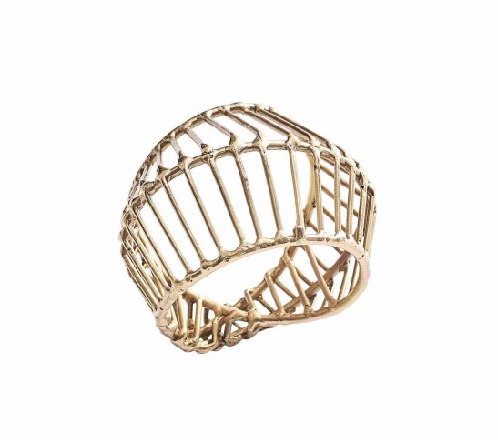 Cage Napkin Ring in Gold, Set of 4