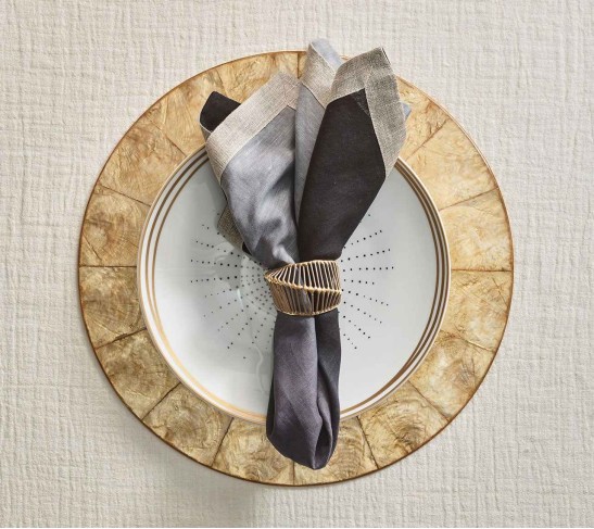 Cage Napkin Ring in Gold & Black, Set of 4
