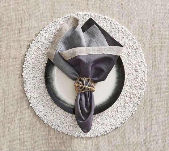 Cage Napkin Ring in Gold & Black, Set of 4