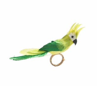 Parakeet Napkin Ring in Green, Set of 4