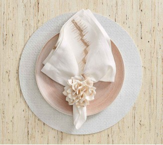 Dahlia Napkin Ring in Ivory, Set of 4