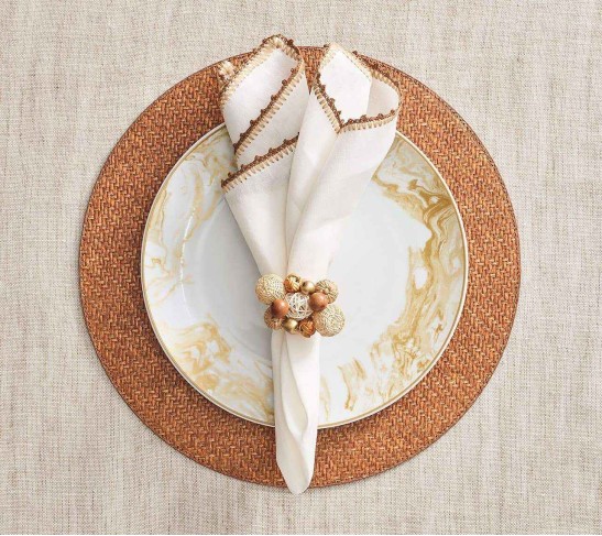 Java Napkin Ring in Natural & Brown, Set of 4