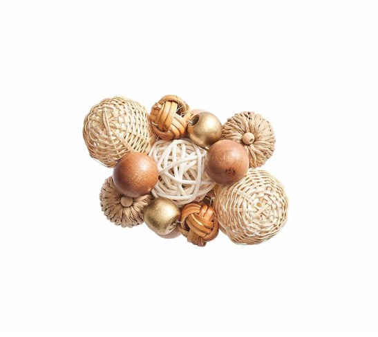 Java Napkin Ring in Natural & Brown, Set of 4