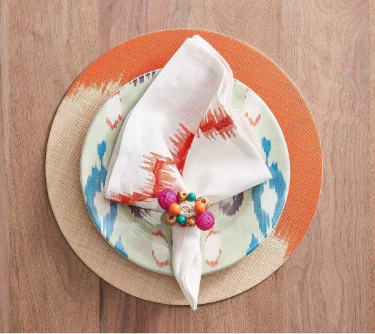 Java Napkin Ring in Multi, Set of 4