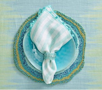 Radiant Napkin Ring in Seafoam, Set of 4