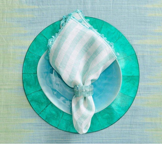Radiant Napkin Ring in Seafoam, Set of 4