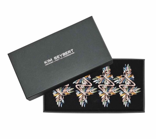 Butterflies Napkin Ring in Multi, Set of 4, in a Gift Box