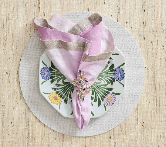 Butterflies Napkin Ring in Multi, Set of 4, in a Gift Box