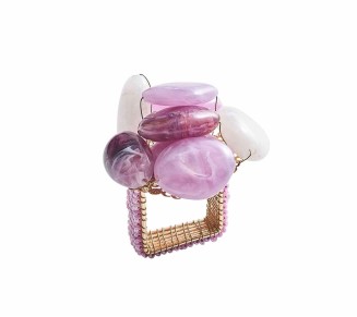 Sea Stone Napkin Ring in Lilac, Set of 4