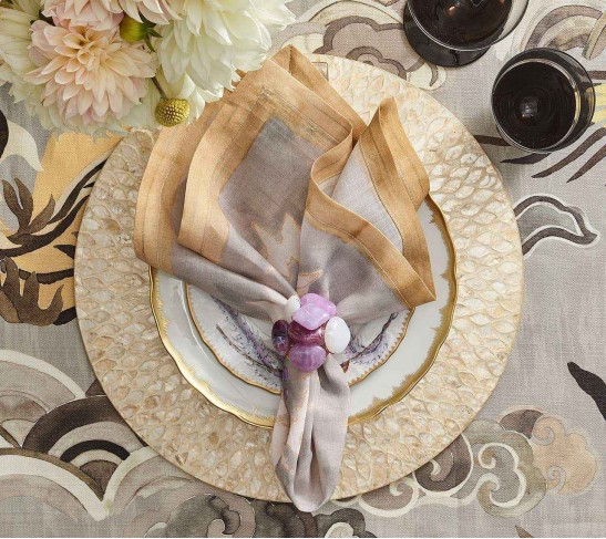 Sea Stone Napkin Ring in Lilac, Set of 4