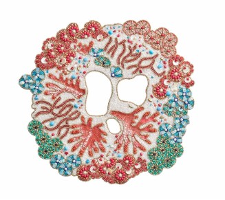 Cozumel Placemat in Turquoise, Coral, & Gold, Set of 2