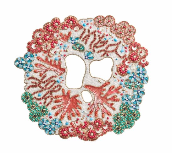 Cozumel Placemat in Turquoise, Coral, & Gold, Set of 2