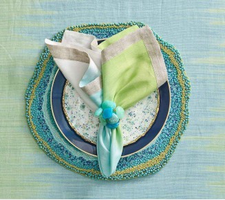 Zanzibar Placemat in Blue & Green, Set of 2