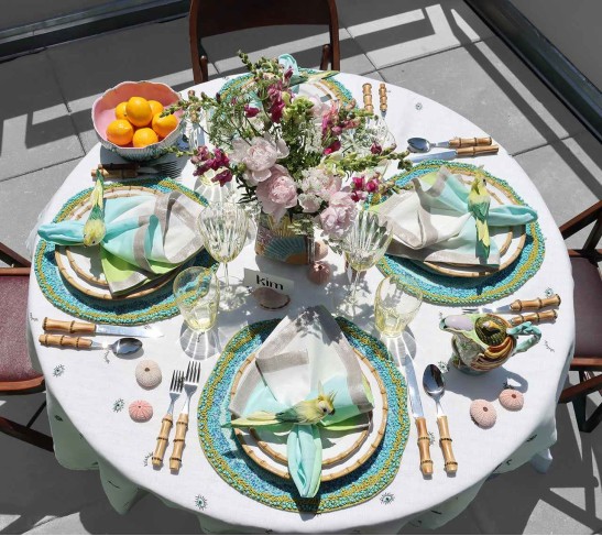 Zanzibar Placemat in Blue & Green, Set of 2