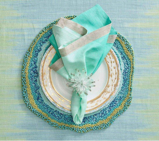 Zanzibar Placemat in Blue & Green, Set of 2