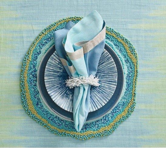 Zanzibar Placemat in Blue & Green, Set of 2